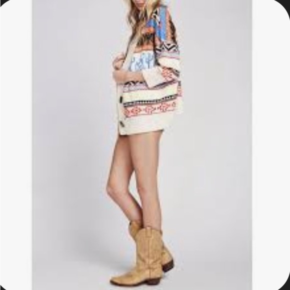 Wildfox Multicolor Patterned Cardigan couture midnight howl Harper - Picture 2 of 5